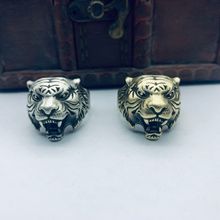 黄铜做旧老虎头戒指男士复古朋克首饰苗银指环批发尼泊尔铜民族风