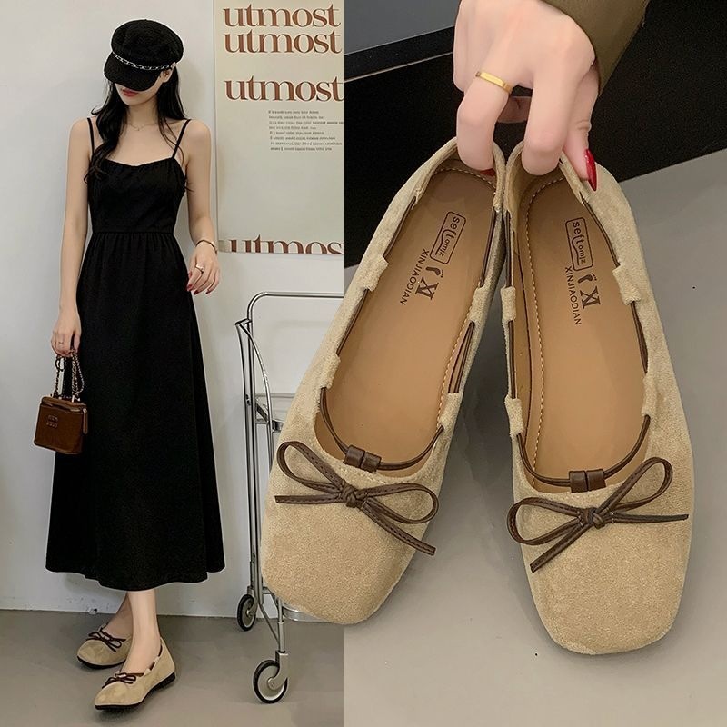 French-style Ballet Flats For Women, 2026 New Model, Paired With Skirts, Vintage Bow Flat Shoes, Shallow Slip-on Loafers_vogvips.com