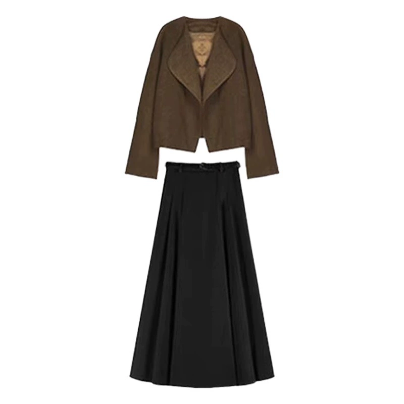 Весенне-осенний женский молочный отдел в нежном высококачественном стиле. Ощущение полного комплекта модного платья из двух частей с небольшим ароматом.