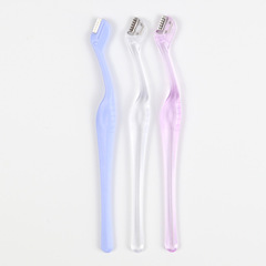 Factory wholesale 3-piece eyebrow grooming set, safety micro-eyebrow razor with stainless steel blades, beauty grooming tool