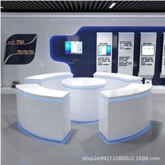 展厅直播间烤漆创意发光样品展示柜台异形科技感模型中岛台体验桌