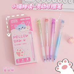 麦动熊3228小猫陪读灵动可擦蓝笔超萌ins风学生书写专用摩易擦笔