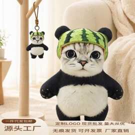 跨境可爱熊猫挂件耄耋熊猫抽象恶搞靠垫生日礼物送同学沙发靠枕批