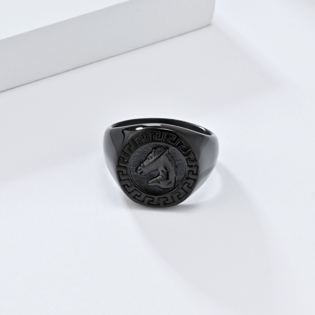 Spring&Summer Season Retro Solid Color 304 Stainless Steel Polishing Men's Rings Men Signet Rings