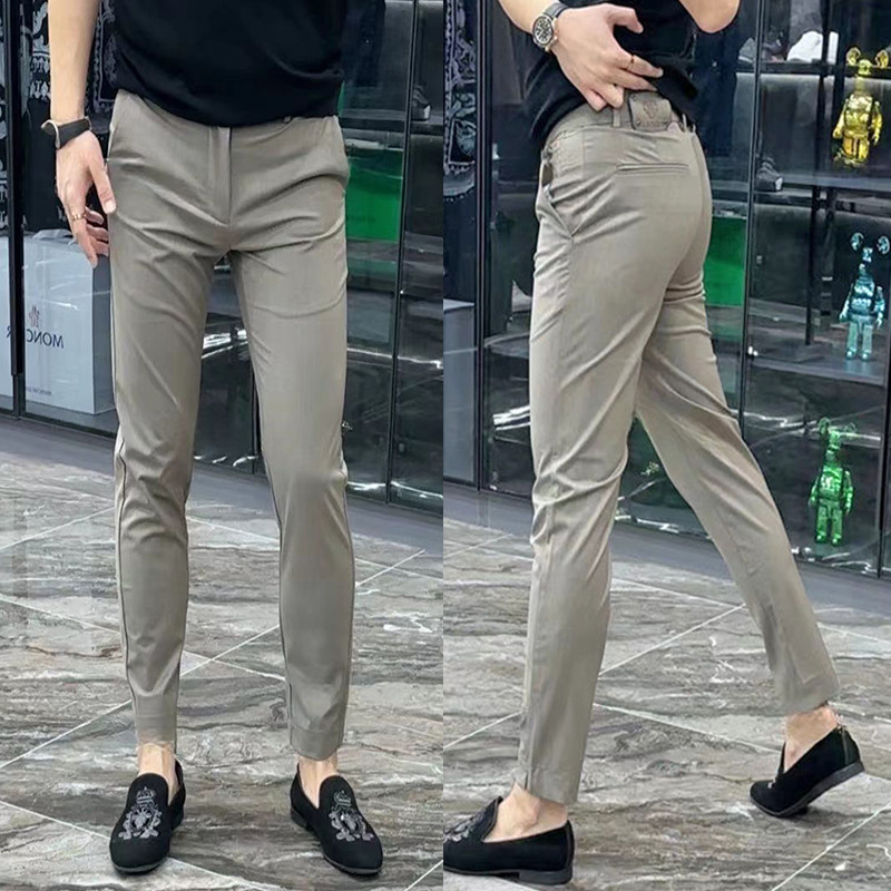 Casual Pants Men's Summer 2024 Thin Business Pants Men's Pants Simple Niche Slim-fit High-end All-match Leggings