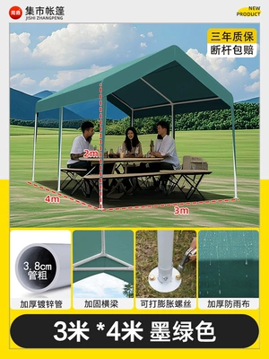 Sun Protection Parking Rain Shelter: Avtomobil dam çadırları - 3mx4m-dark-green-internet-celebrity-market-tent-parking-shed-5-year-warranty-1-20