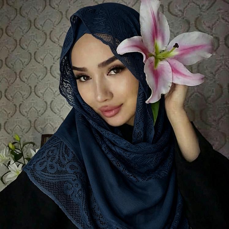 New Cross-Border Scarf with Solid Color Lace, Hollow-Out Design, and Tassels, Malaysian Silk Scarf for Women, Summer Shawl