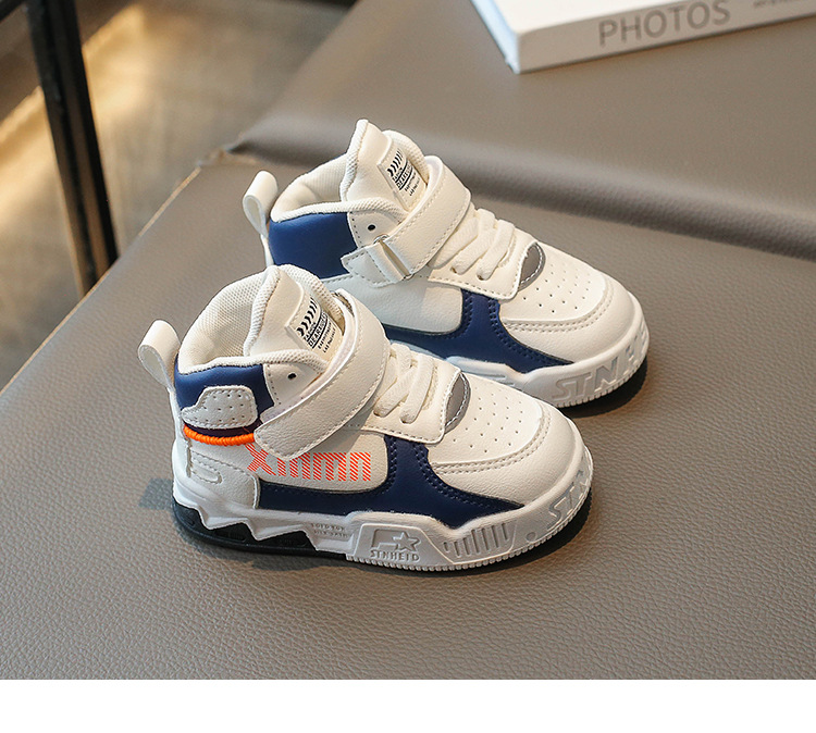 2024 primavera e autunno scarpe da basket in pelle per bambini scarpe da ginnastica alte per ragazzi scarpe da corsa da allenamento per bambini di piccole e medie dimensioni_voghion.com