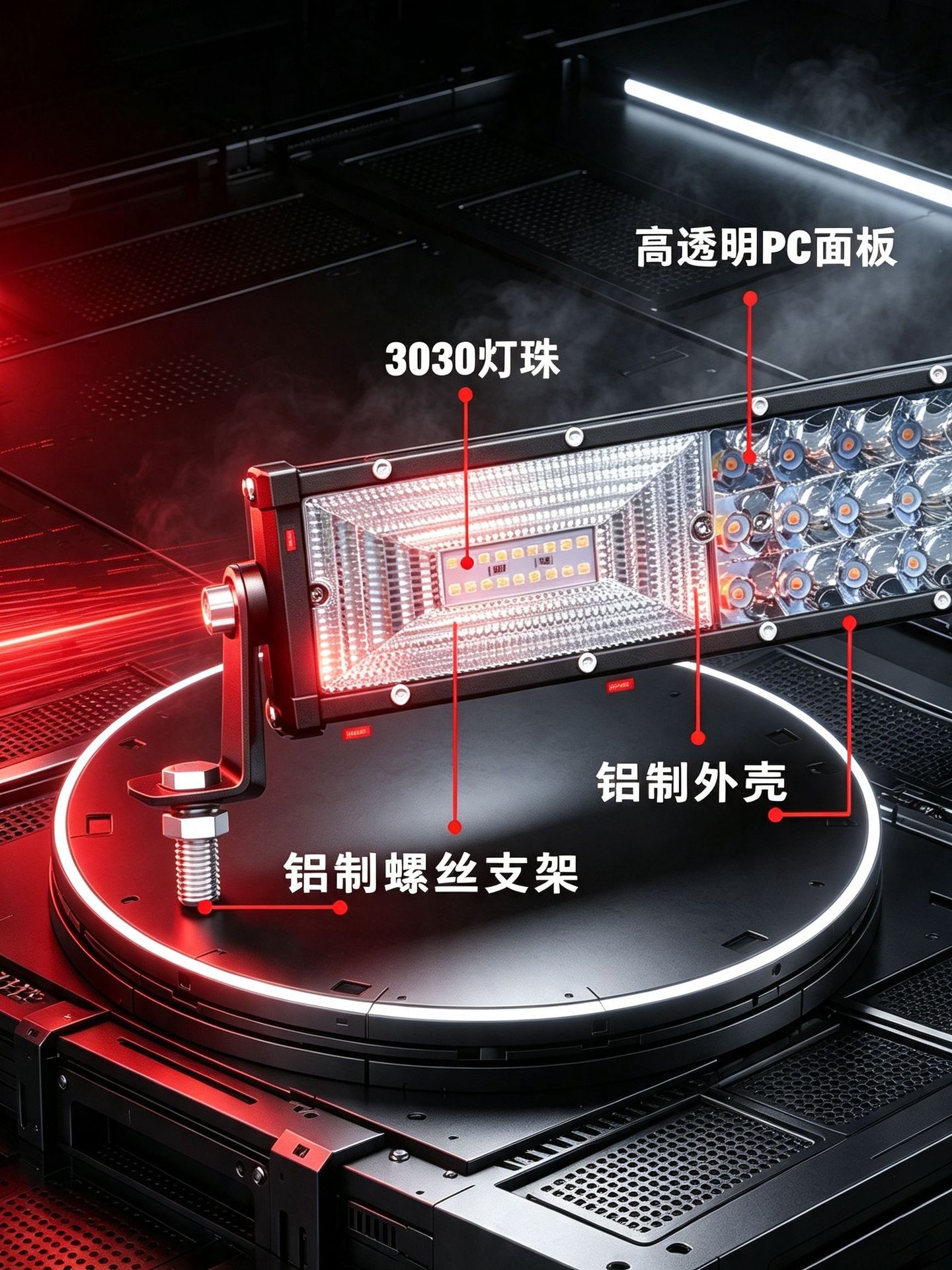 Factory direct car strip light 420W straight and curved all-aluminum LED super bright off-road vehicle spotlight
