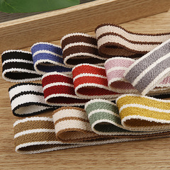 Two-color striped cotton-linen children's hair accessories bow tie shoe flowers hats clothing accessories polyester linen tape