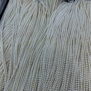 3-4mm natural pearl whole string wholesale natural pearl loose bead semi-finished handmade pearl DIY jewelry accessories accessories