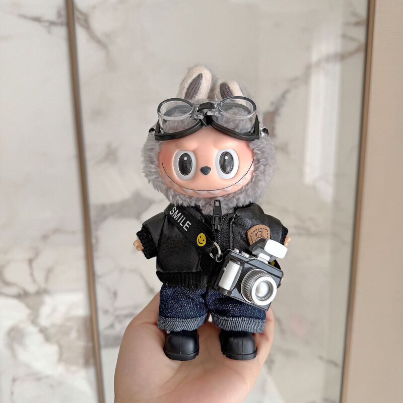 17cm Labubu Clothing Leather Outfit Set Blind Box Pendant First, Second, Third Generation Labubu Doll Clothes Camera Pendant Leather Pants 17cm Labubu Clothing Leather Outfit Set Blind Box Pendant First, Second, Third Generation Labubu Doll Clothes Camera Pendant Leather Pants