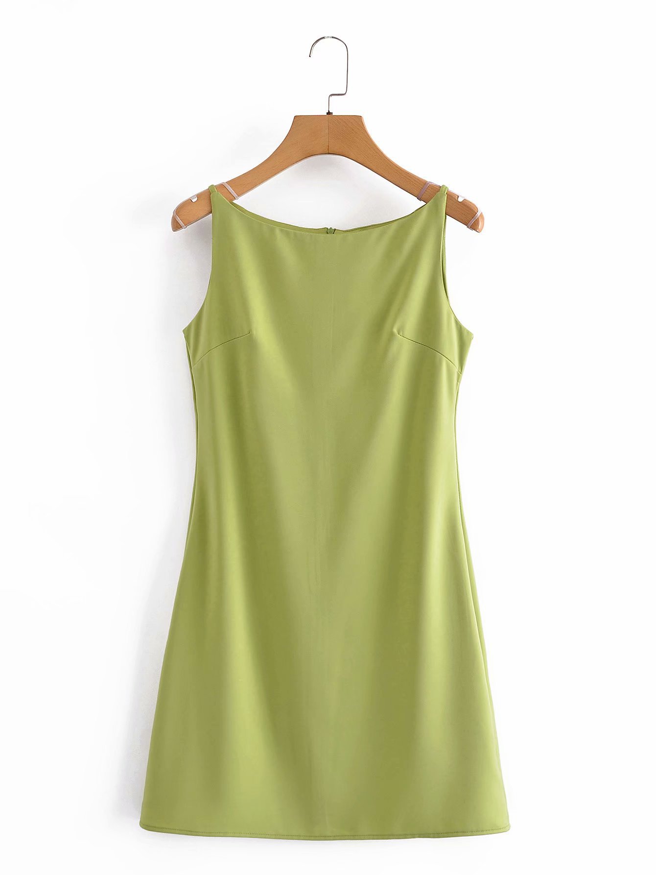 solid color back zipper slim sleeveless dress  NSAM52284