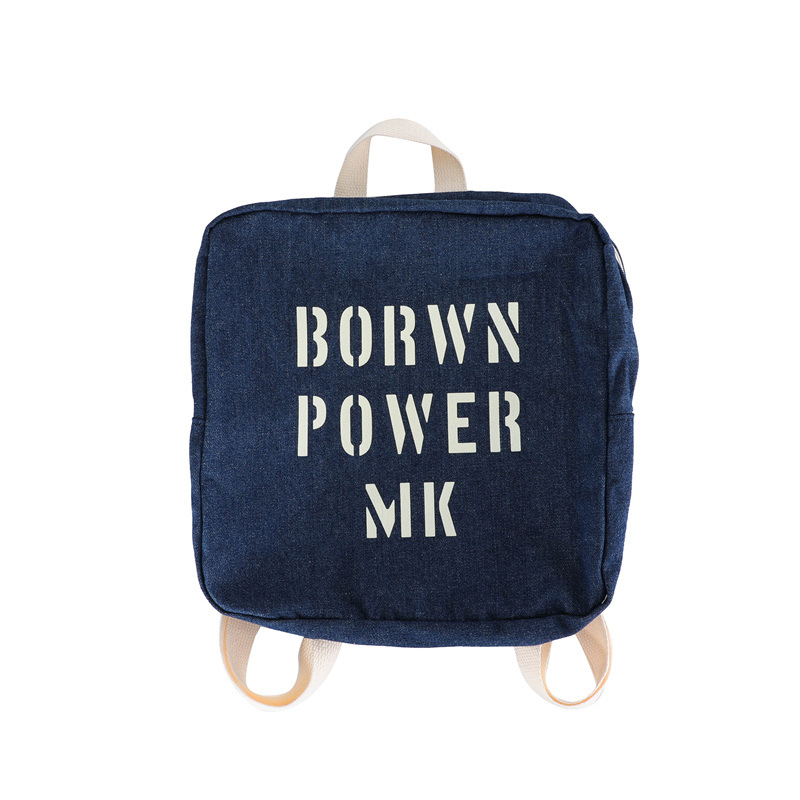 Mochila para niños Denim niños y niñas Mochila pequeña casual con versión moda carta impresión Escuela Primaria estudiante mochila moda