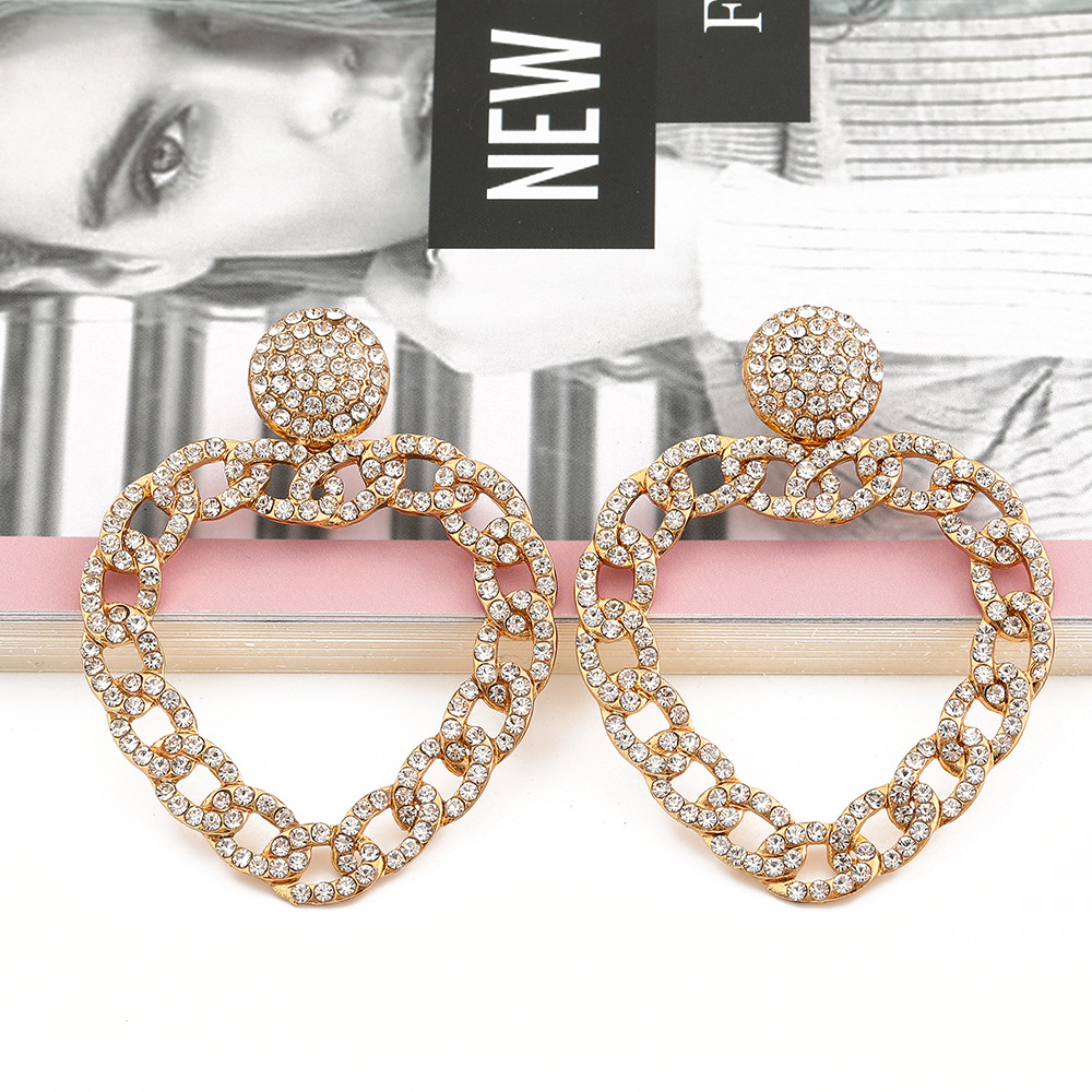 fashion color diamond alloy geometric earringspicture10
