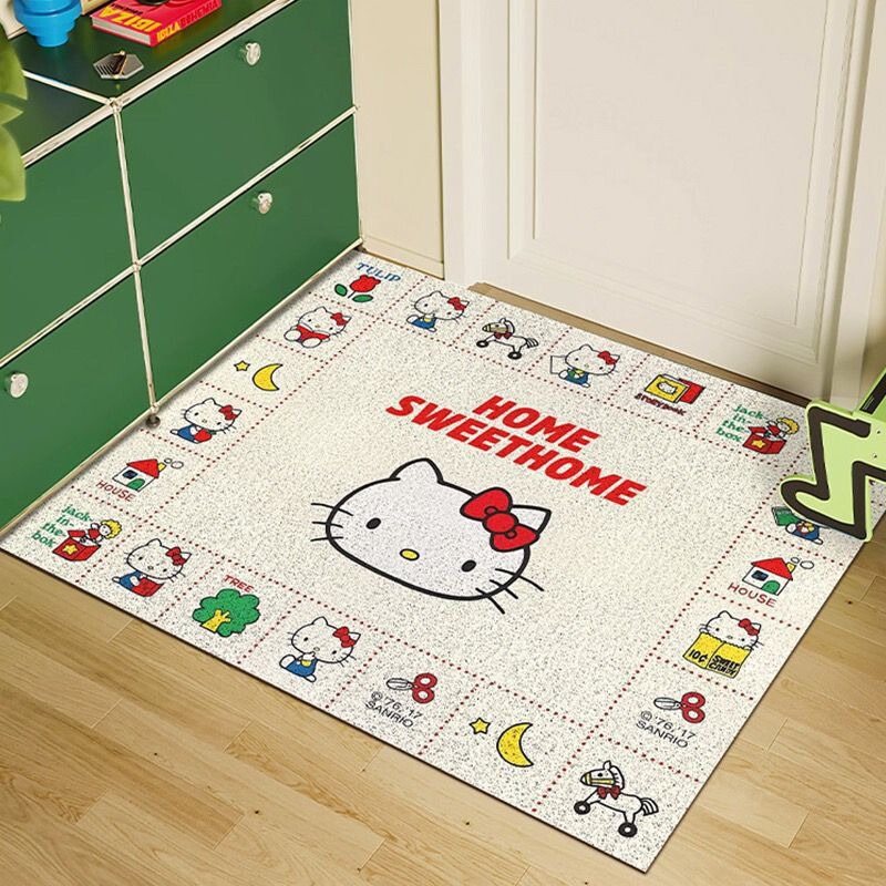 Cute kt entrance door silk ring floor mat door door mat cartoon coil door entrance door mat can be cut mat