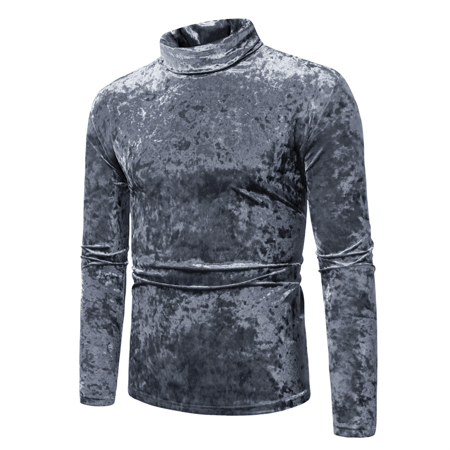 boy Cross-Border Foreign Trade Independent Station Autumn Winter New Velvet Turtleneck Base Shirt Men's European_voghion.com