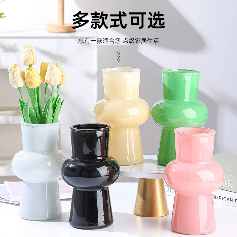 Оптовая продажа ins ветер средневековая стеклянная ваза оптовая продажа высокого уровня чувство гостиной декоративная цветочная композиция ретро-ваза ремесла