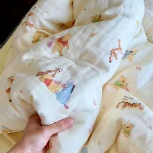Live Explosions Class A Maternal and Infant Grade Cotton Cotton Double-layer Yarn Four-piece Set Student Children's Dormitory Three-piece Quilt Cover