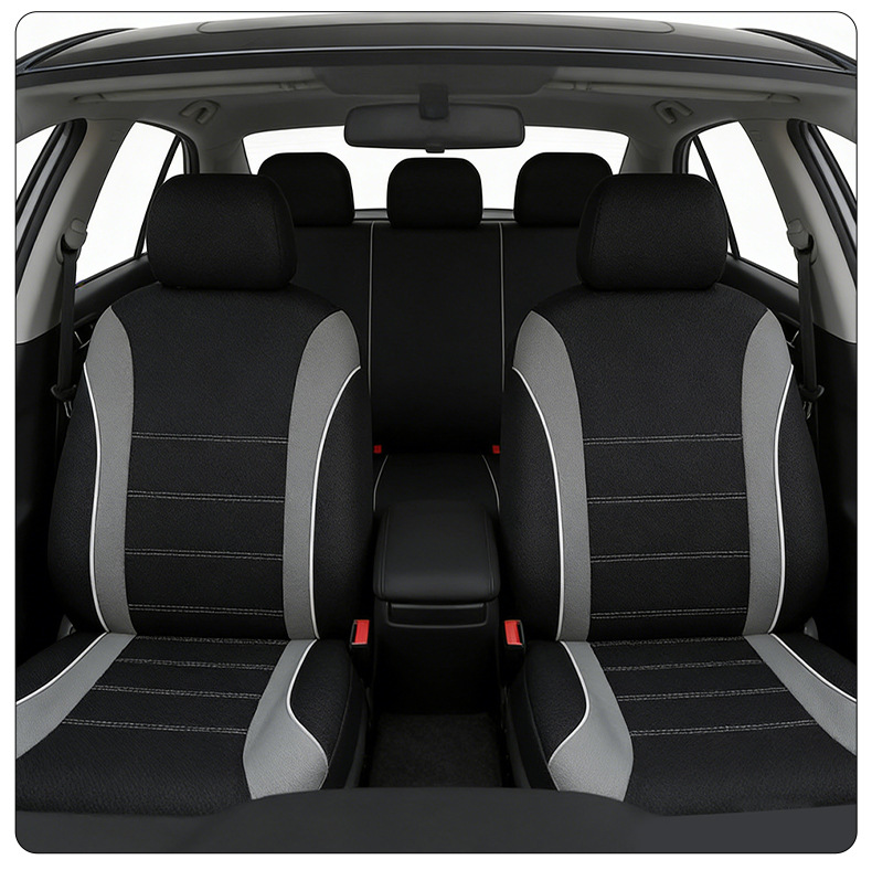 Lightweight and Breathable Waistline-Style Car Seat Cover, Cross-Border Waistline Design Fabric Seat Cushion