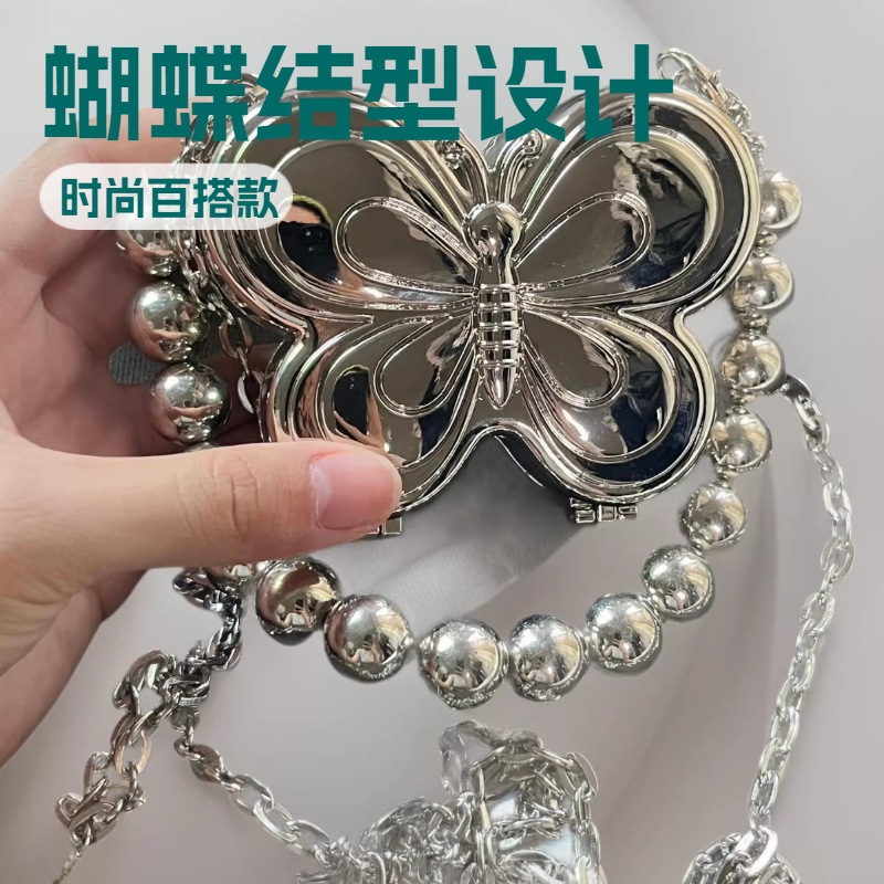크로스바디 신상 디자인 입체 동전 지갑 나비 미니백 여성용 립스틱 가방 체인백 나비 메탈 가방