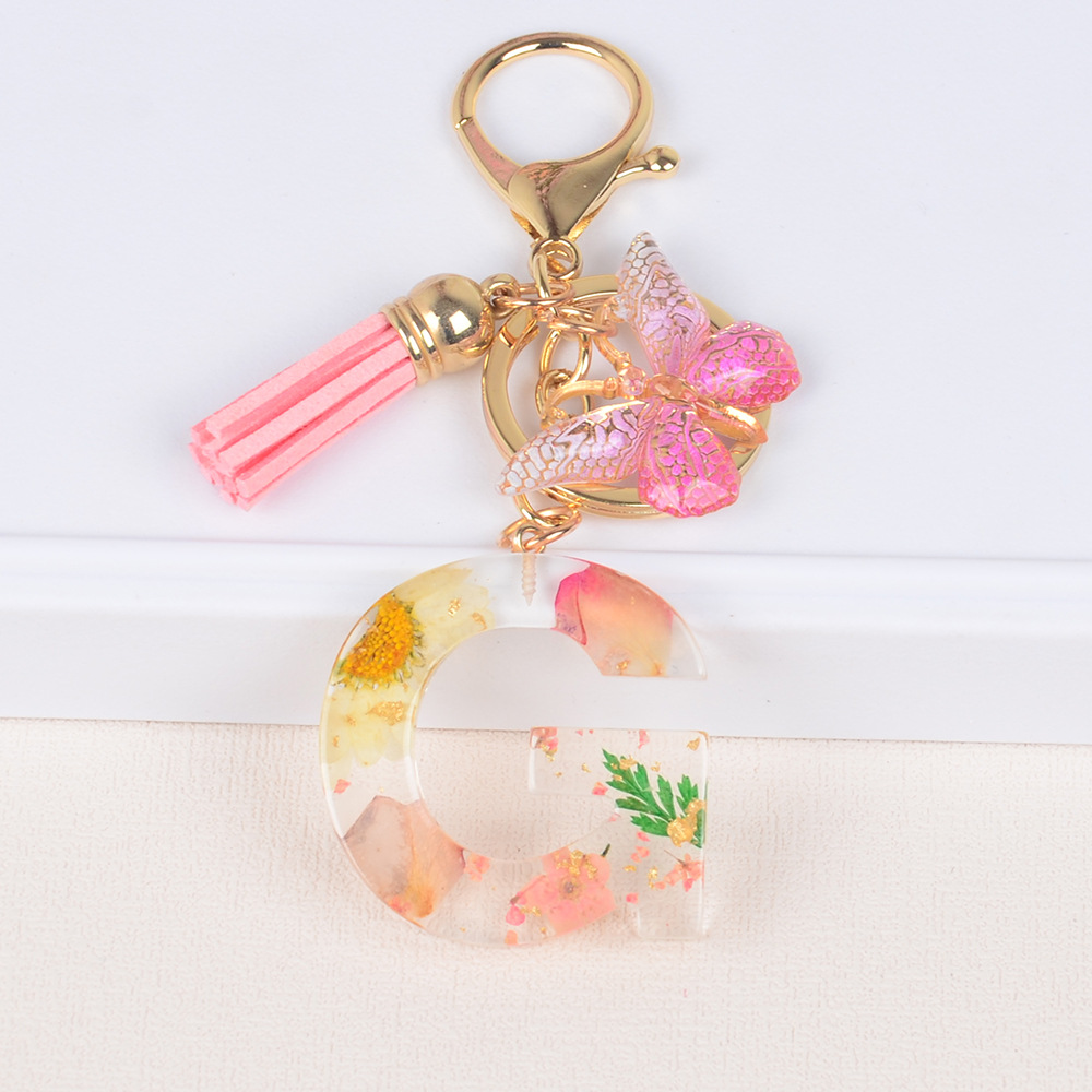 Original Design Letter Butterfly Plastic Epoxy Flowers Bag Pendant Keychain display picture 7