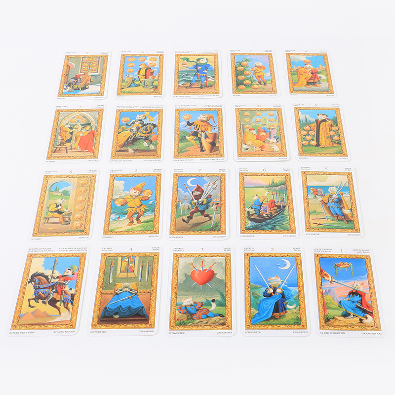 Cross-Border Hot Item White Cat Tarot Oracle Board Game Cards_voghion.com