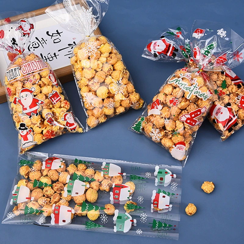 2023 Новый трансграничный Рождественский мешок для конфет запеченная еда печенье мешок сырая сгруппированная веревка подарочный пакет