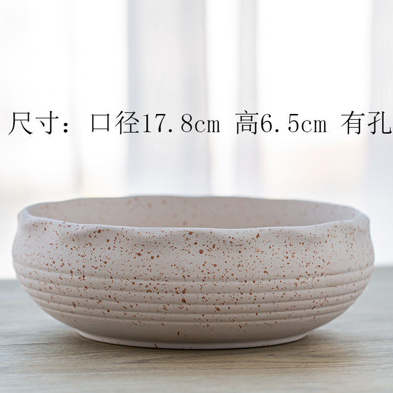 多肉花盆大口径特价清仓简约陶瓷家用创意肉肉植物粗陶花盆特大号