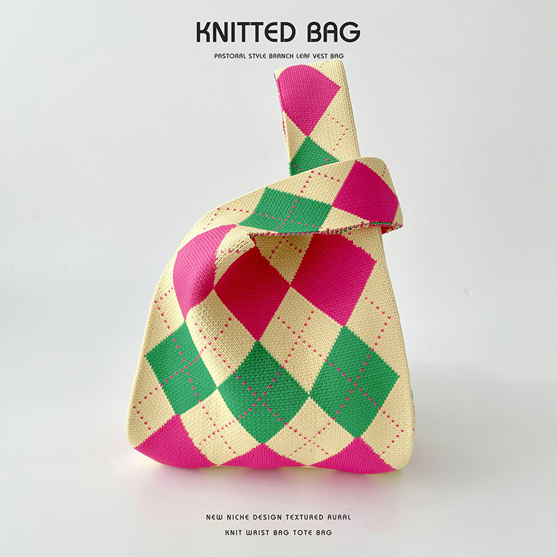 Diseño de nicho contraste color rombo punto hombro bolso versátil gran capacidad muñeca Ventas Directas la fábrica