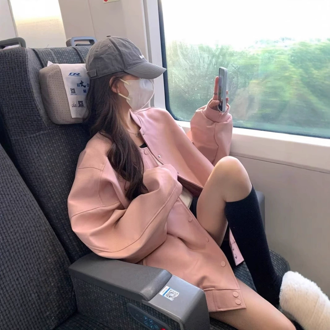 Нишевые бейсбольный костюм куртка топ женский зимний утолщение хлопок BF повседневная маленькая розовая куртка оптовые продажи