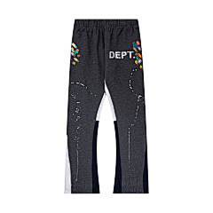 Orden exterior galería Departamento pintado a mano Splash-tinta costura cordón retro High Street casual sweatpants ligeramente estirar pantalones largos para hombres