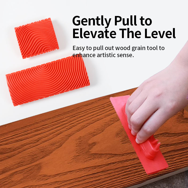 Herramientas de madera transfronterizas mayorista de goma simulación de madera herramientas de madera rodillo de pintura artística de pintura de textura herramientas de decoración