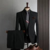 Dark gray single buckle (suit+trousers)