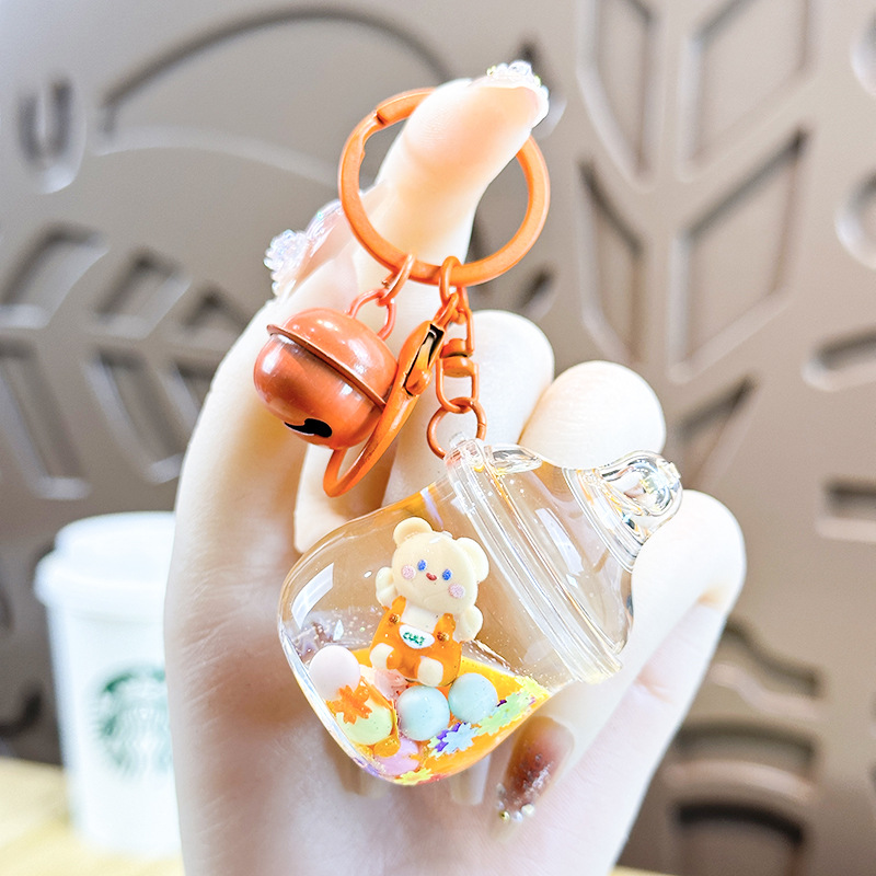 Cartoon Dream Bear Girl Keychain leche rosa muñeca adorable bolso de pareja colgante pequeño regalo al por mayor