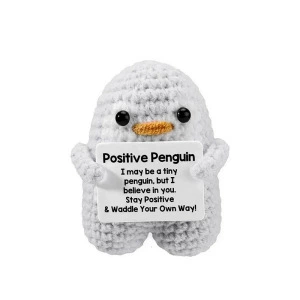 Standing Penguin Light Gray Milky White P Card
