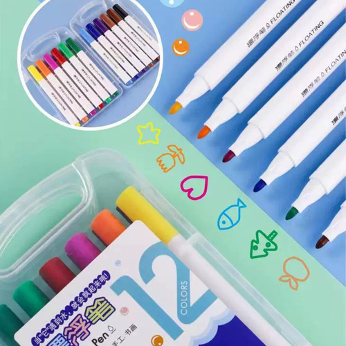 Internet celebrity children's magic water color floating pen wholesale 12 colors 8 colors floating suspension pen whiteboard pen