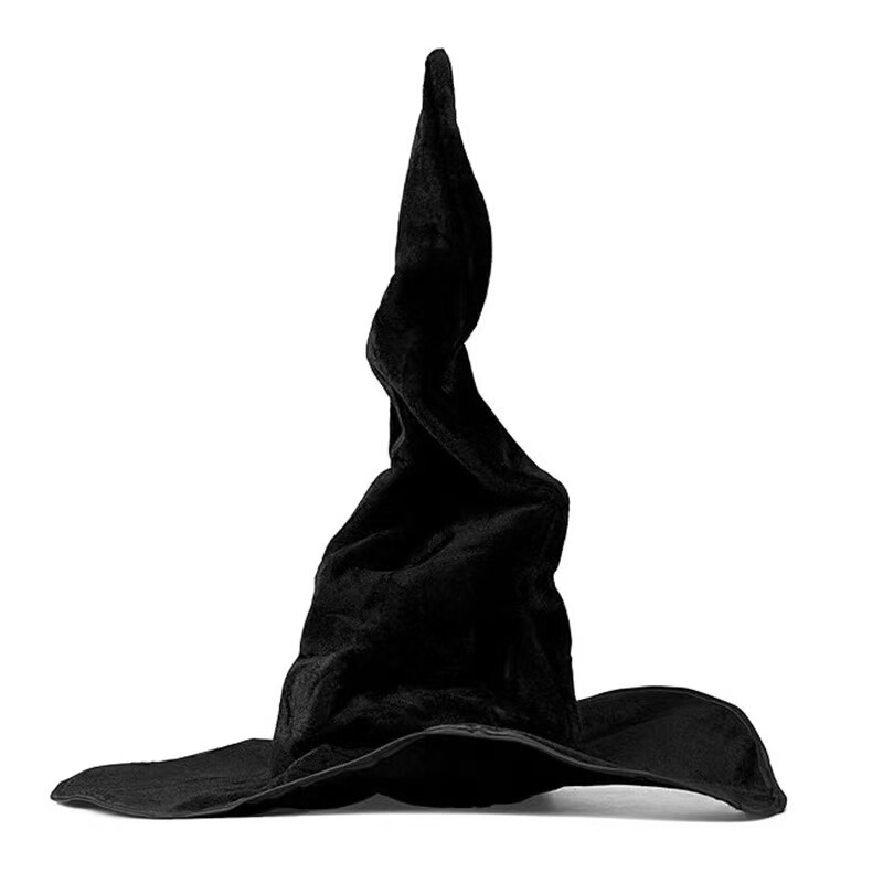 在庫ありハロウィン魔女ツイストハット吊り糸クモ黒フランネル魔術頭飾りツイストハット魔女帽子|undefined