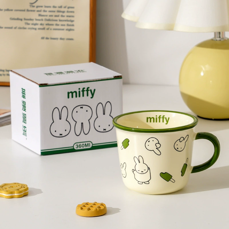 Кружка Miffy из керамики, симпатичная пара, кружка для молока/кофе, чашка для завтрака, домашняя кружка для воды, дизайнерская кружка