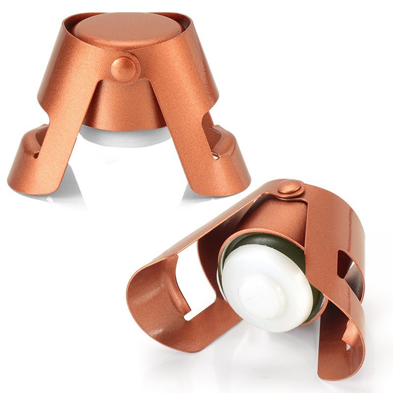 스프레이 페인팅된 로즈 골드 스테인리스 스틸 샴페인 스토퍼 - 짧은 캡