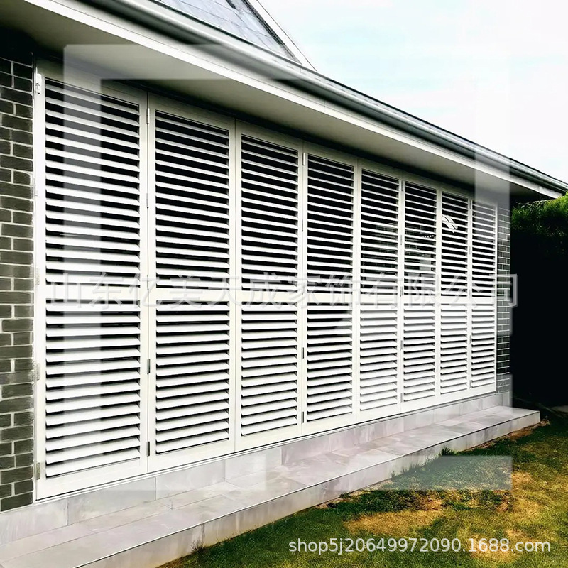 Aluminum alloy louvered partition doors for kitchen, balcony, bedroom; sliding louvered doors; movable ash wood louvered doors Aluminum alloy louvered partition doors for kitchen, balcony, bedroom; sliding louvered doors; movable ash wood louvered doors