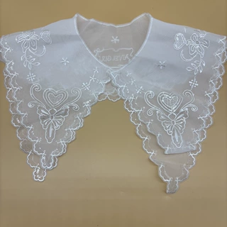 电脑刺绣双欧根纱衣领亮片绣花女装假领家居服装饰外贸服装辅料