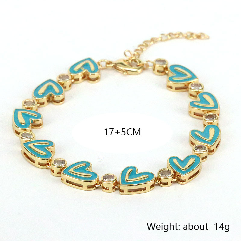 Fashion Heart Shape Copper Plating Zircon Bracelets display picture 1