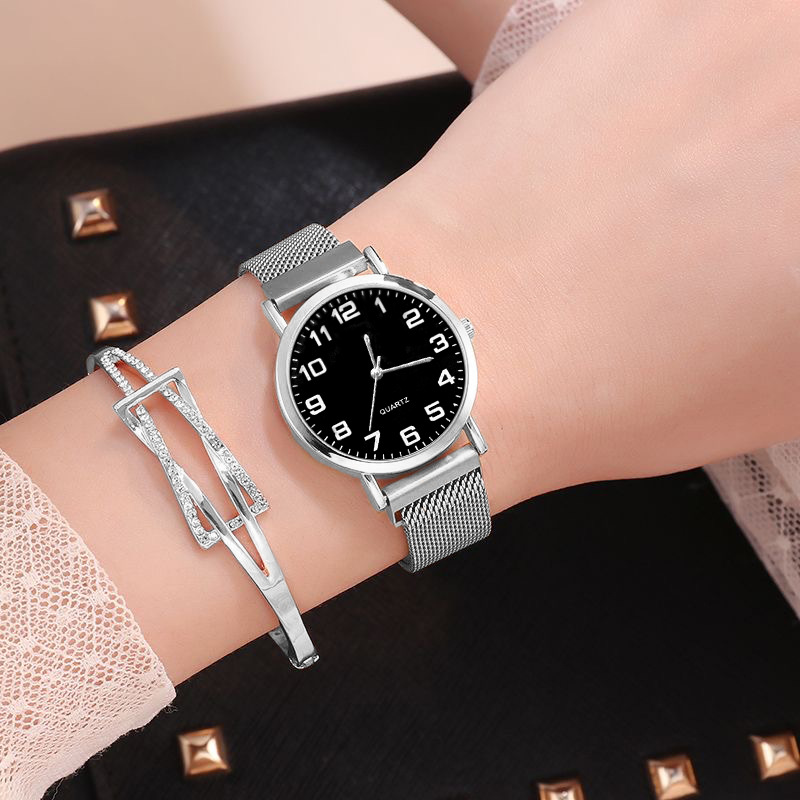 Silver with black surface