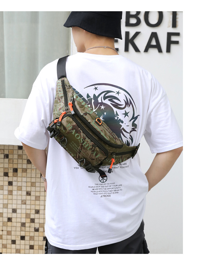 This men's waist bag is a small, lightweight, Instags-style Korean-style chest bag, a versatile and fashionable hip-hop single-shoulder crossbody small bag undefined