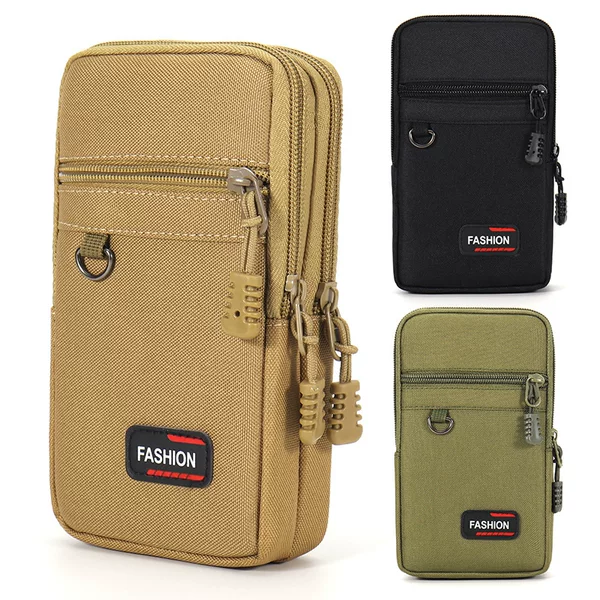 Multifunctional Oxford cloth mobile phone waist bag waterproof wear-resistant men's belt mobile phone bag 6.5-7.2 inch oblique hanging small bag