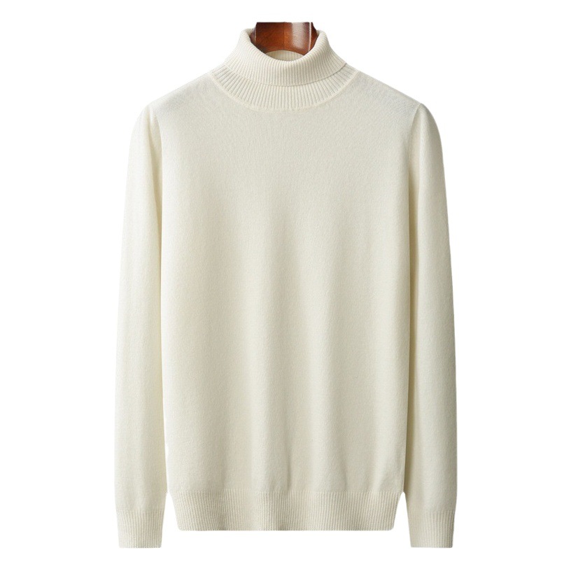 Suéter de lana de los hombres 100 de lana pura de felpa de cuello alto suéter de invierno de los hombres de la solapa de fondo caliente suéter de punto