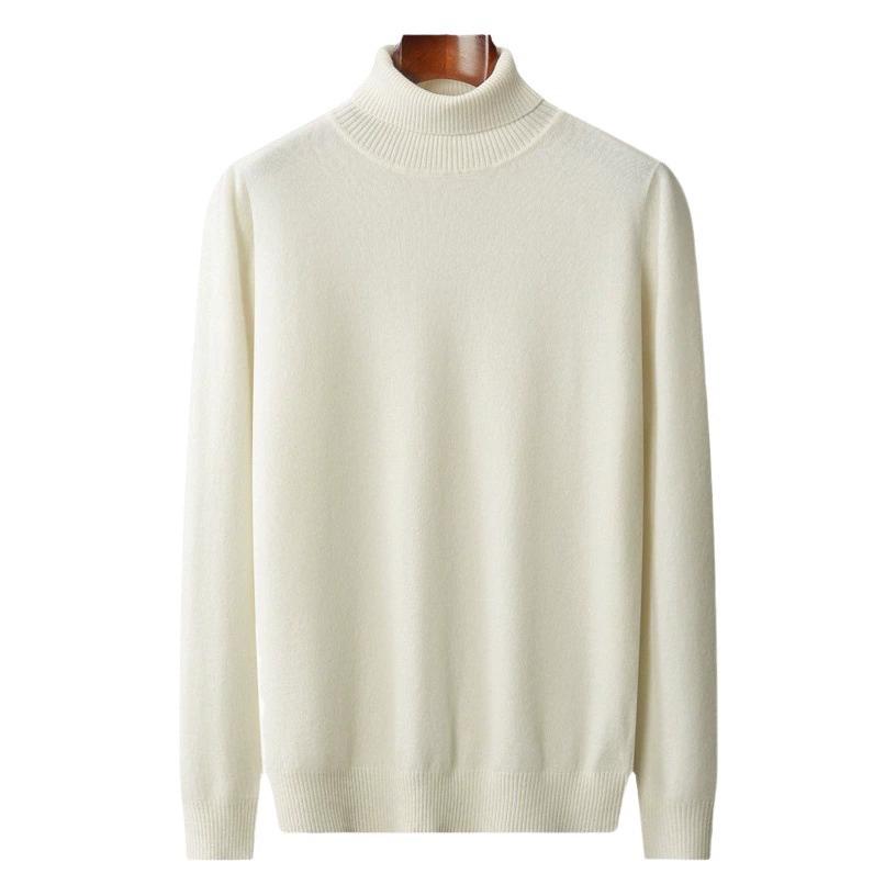 Шерстяной свитер, мужской плюшевый свитер с высоким воротом из 100% чистой шерсти, зимний мужской свитер с лацканами, теплый вязаный пуловер