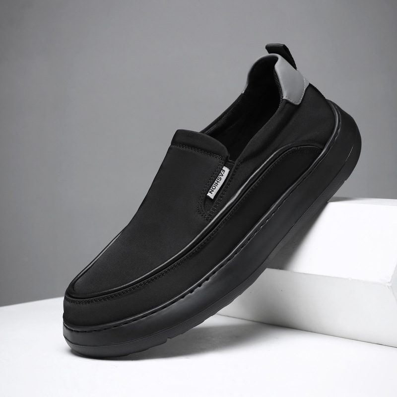 Summer Men's Casual Breathable Cloth Shoes Versatile Solid Color Simple Soft Sole Slip-On Trendy Shoes Slip-On Lazy Shoes Men's Shoes