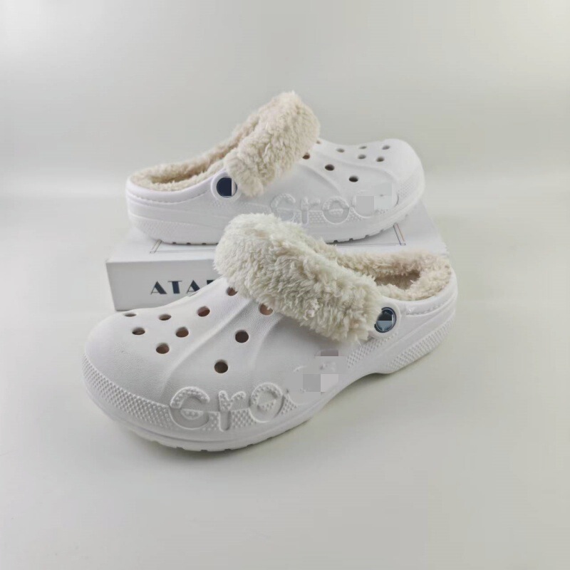 25-Year New Model Celebrity Baya Autumn and Winter Classic Style Unisex Shoes Couple's Clogs with Fleece Lining Cotton Slippers